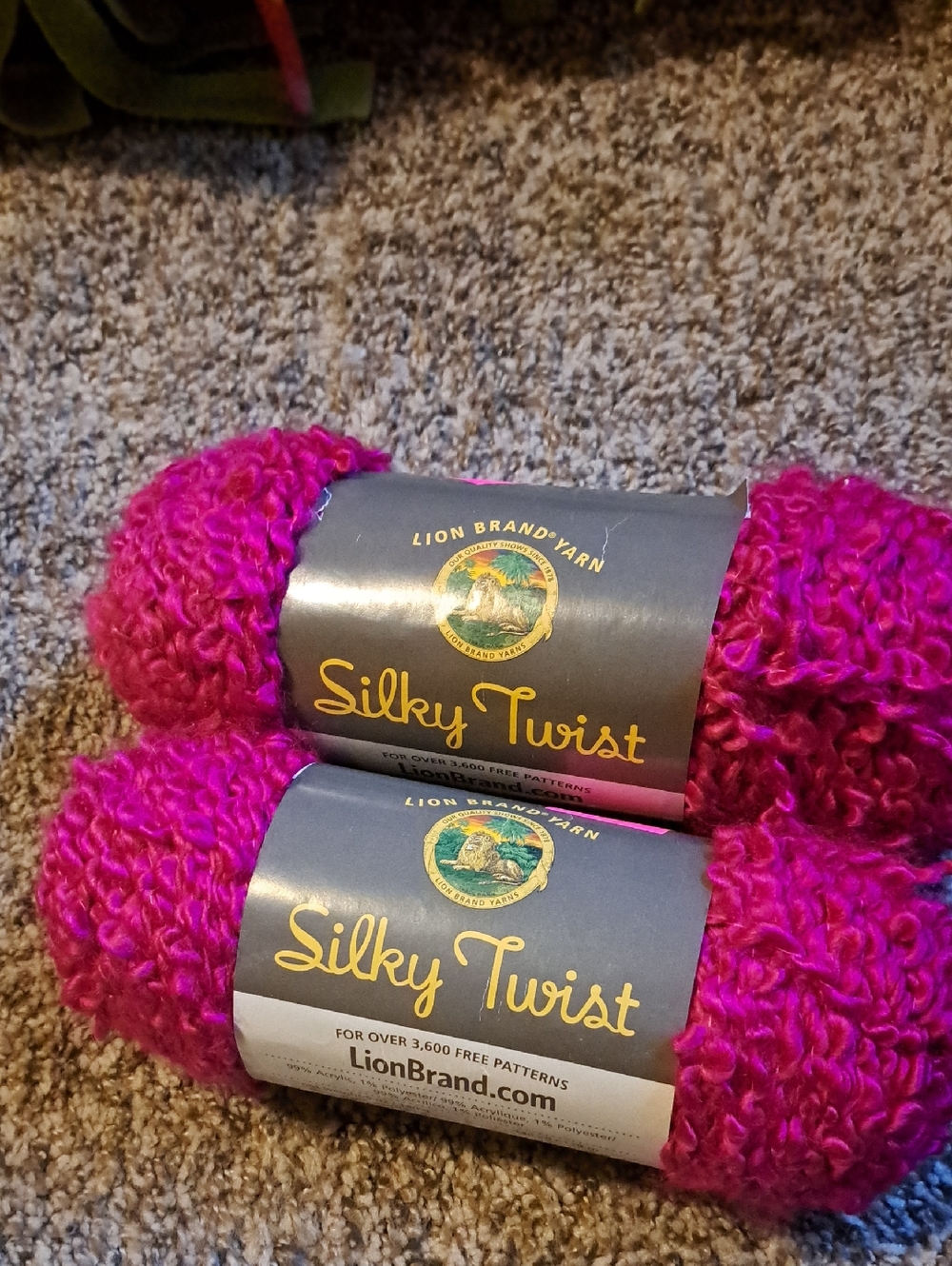 Lion Brand Silky Twist Yarn - Bright Fuchsia